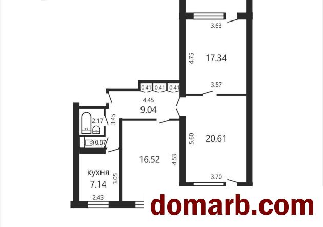 Купить Минск Купить Квартиру 1975 г. 79.32 м2 9 этаж 3-ная Коласа ул. $ в городе Минск