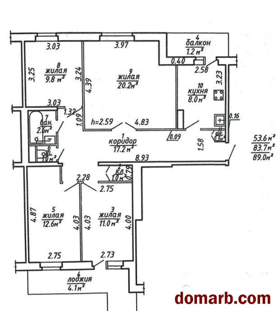 Купить Витебск Купить Квартиру 1989 г. 89 м2 7 этаж 4-ная Черняховс в городе Витебск