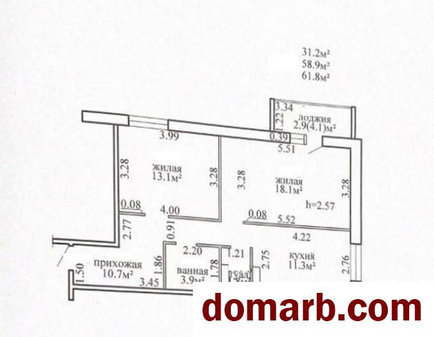 Купить Витебск Купить Квартиру 2024 г. 61.8 м2 8 этаж 2-ная пр-т Моск в городе Витебск