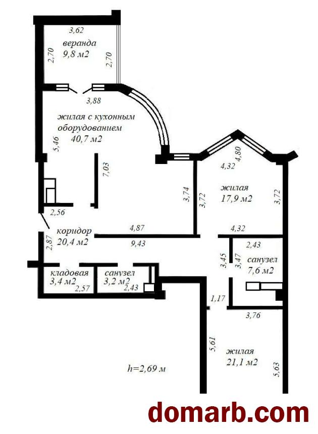 Купить Минск Купить Квартиру 127 м2 3 этаж 3-ная Червякова ул. $14990 в городе Минск