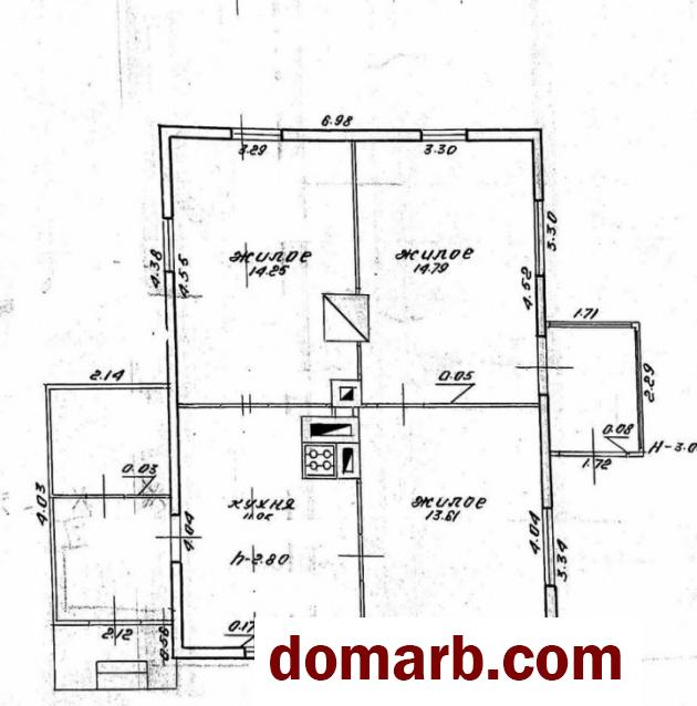 Купить Слоним Купить Дом 1960 г. 54.8 м2 3-ная Загородняя ул. $15000 в городе Слоним