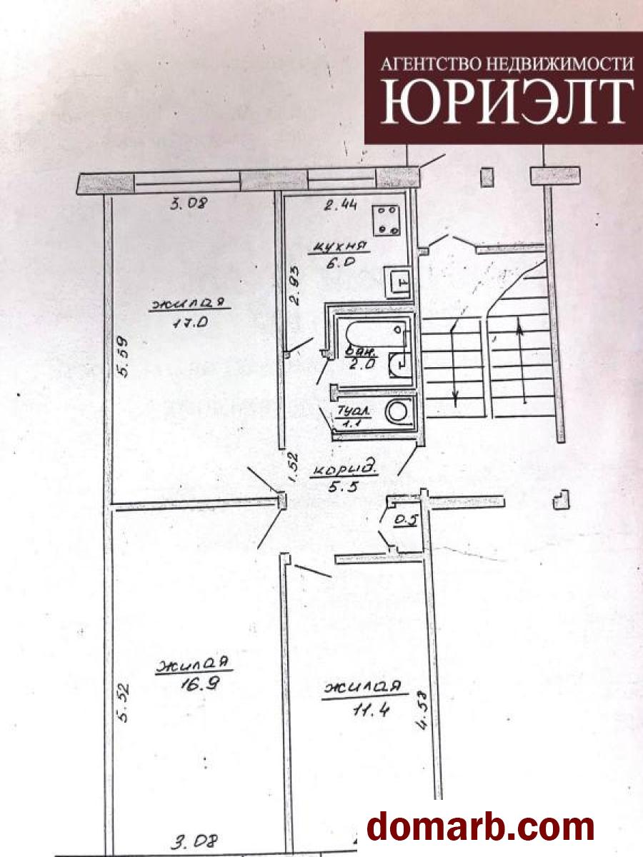 Купить Лида Купить Квартиру 1973 г. 60.4 м2 1 этаж 3-ная Космонавтов  в городе Лида