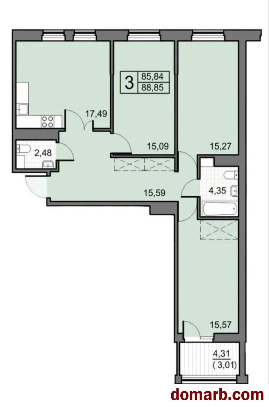 Купить Минск Купить Квартиру 2024 г. 88,9 м2 8 этаж 3-ная Семашко ул.  в городе Минск