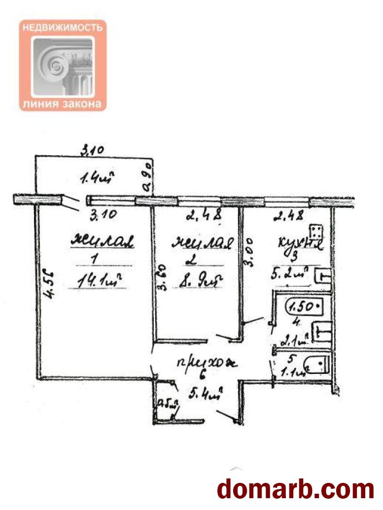 Купить Речица Купить Квартиру 1975 г. 38,3 м2 3 этаж 2-ная $26000 в городе Речица