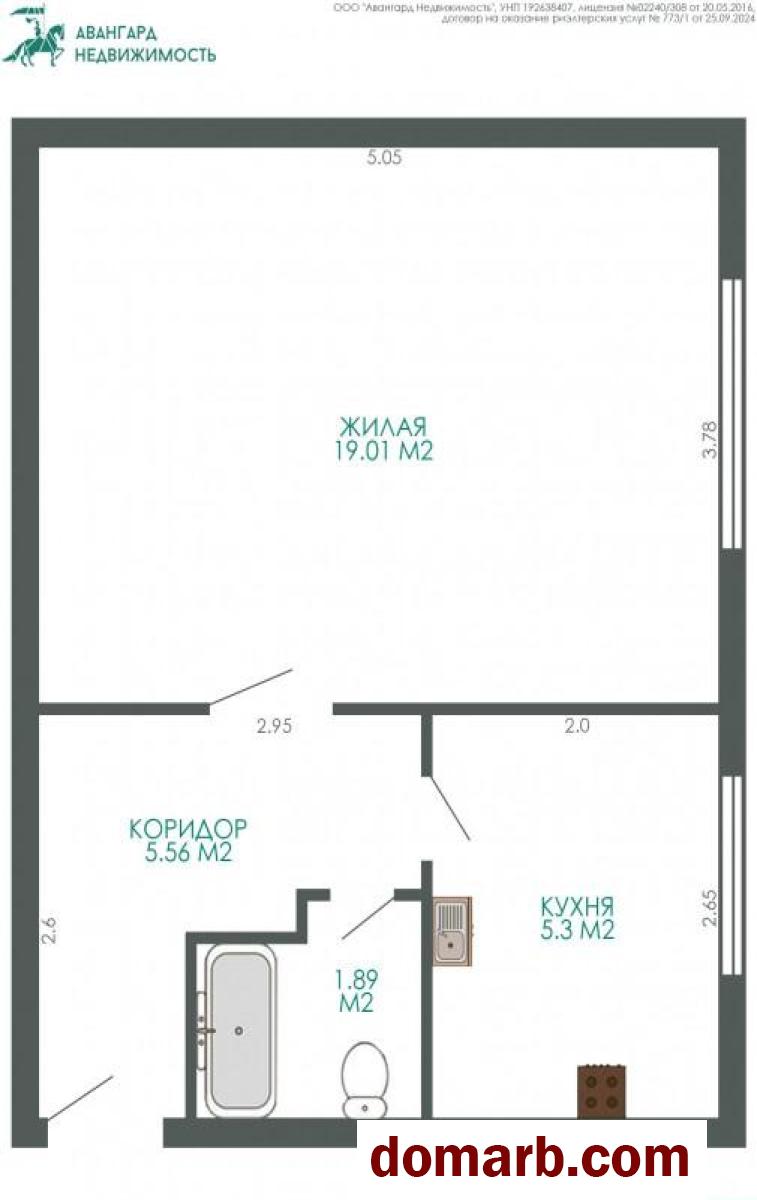 Купить Минск Купить Квартиру 31.76 м2 1 этаж 1-ная Гая ул. $46500 в городе Минск