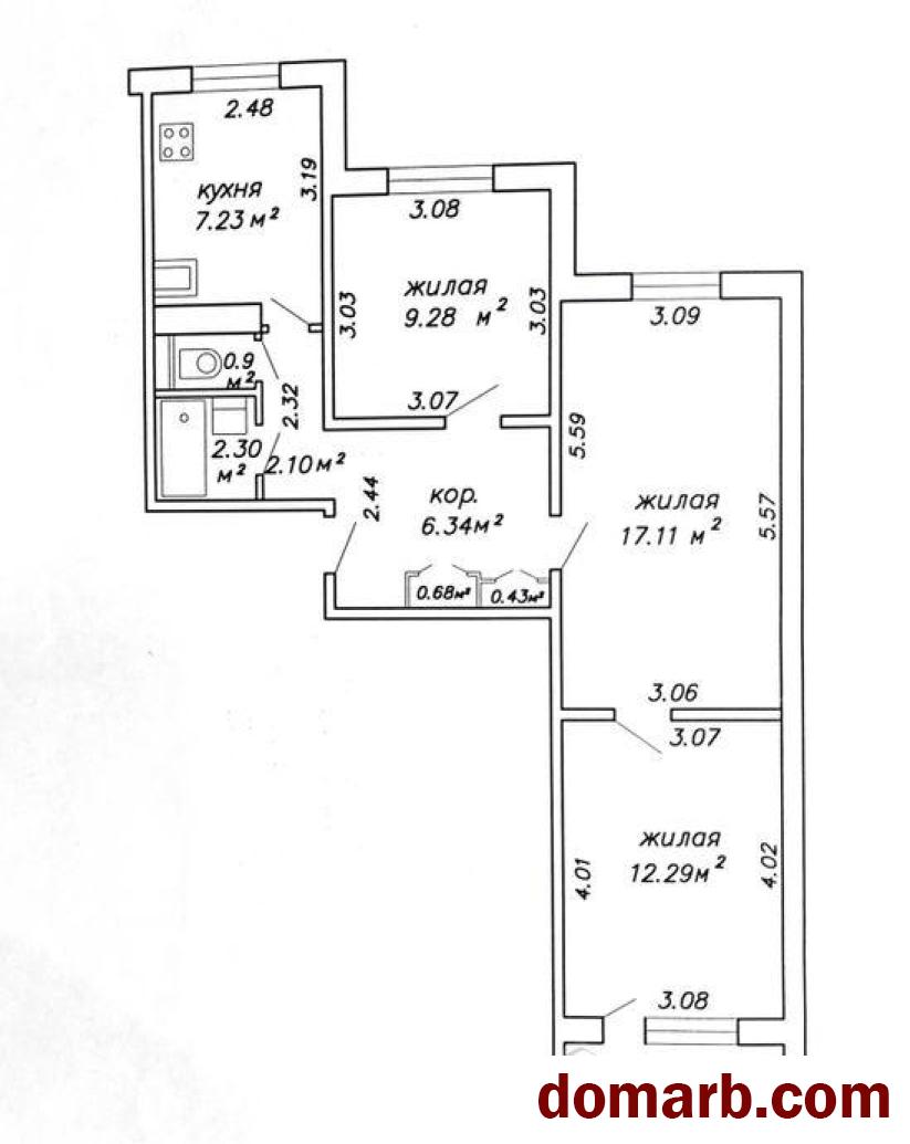 Купить Минск Купить Квартиру 1986 г. 60,8 м2 9 этаж 3-ная Радужная ул в городе Минск