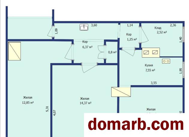 Купить Бобруйск Купить Квартиру 55,4 м2 2 этаж 3-ная Бахарова ул у в городе Бобруйск