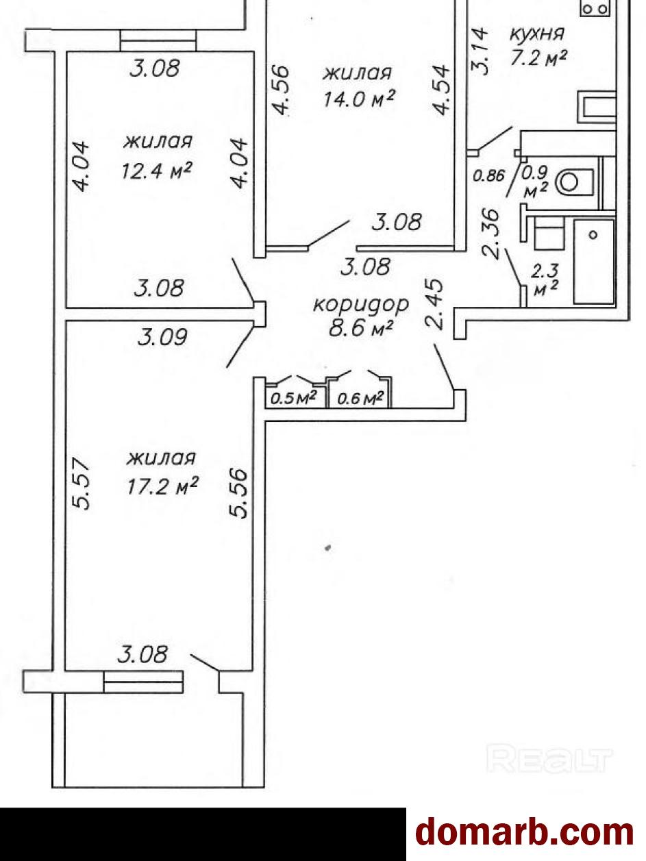 Купить Минск Купить Комнату 1993 г. 63.7 м2 4 этаж 1-ная Чайлытко ул.  в городе Минск