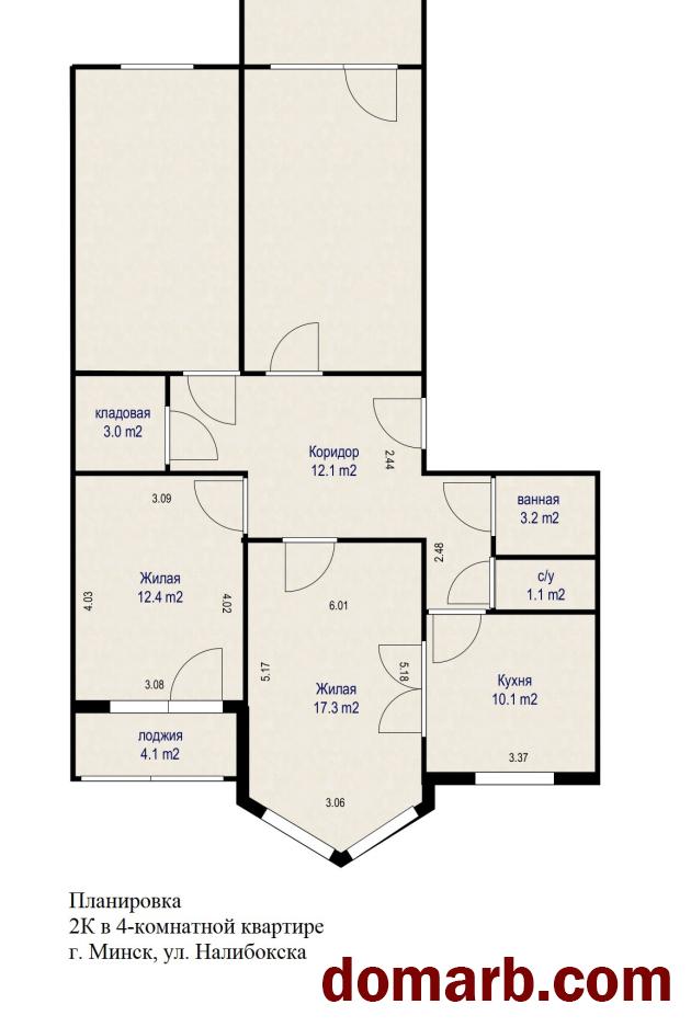 Купить Минск Купить Комнату 2011 г. 93.4 м2 1 этаж 4-ная Налибокская  в городе Минск
