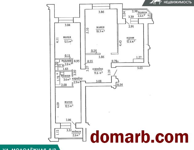 Купить Мачулищи Купить Комнату 2009 г. 82.2 м2 2 этаж 3-ная Молодежн� в городе Мачулищи