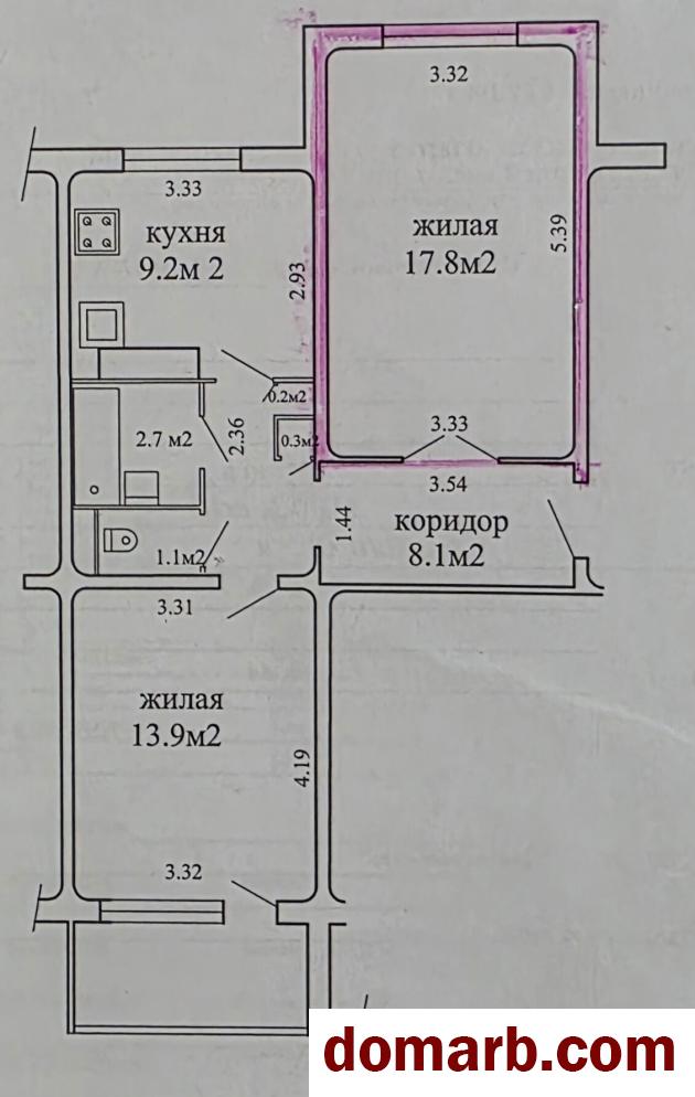Купить Минск Купить Комнату 1988 г. 53.31 м2 3 этаж 2-ная Бачило ул. $17 в городе Минск