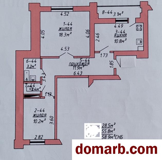 Купить Докшицы Купить Квартиру 2013 г. 58.9 м2 3 этаж 2-ная Полевая у в городе Докшицы