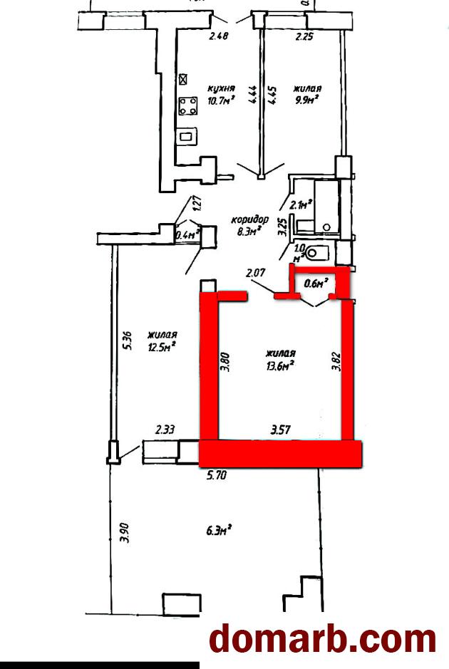 Купить Минск Купить Комнату 1951 г. 67.2 м2 2 этаж 3-ная Щорса 2-я ул. $ в городе Минск