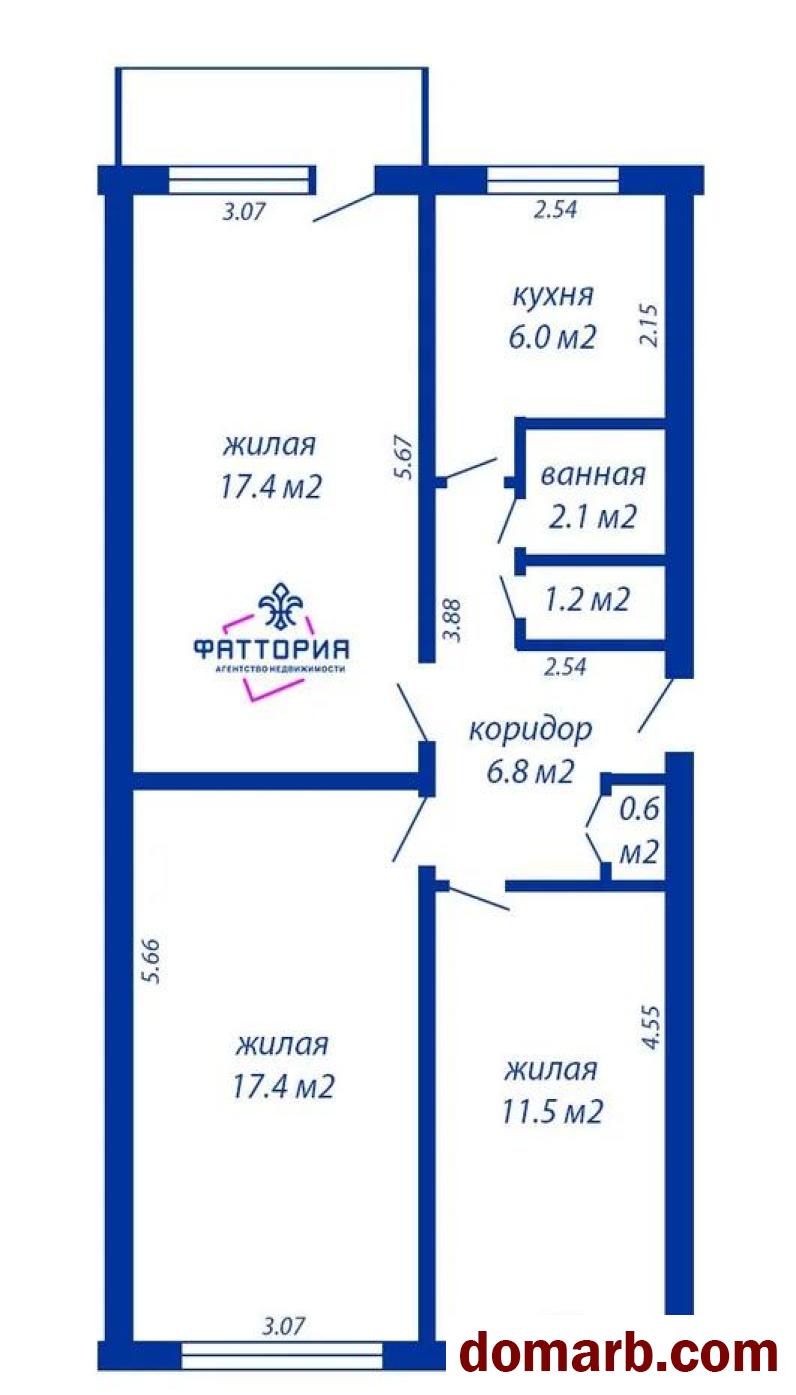 Купить Минск Купить Квартиру 1968 г. 63.9 м2 5 этаж 3-ная Пушкина про в городе Минск