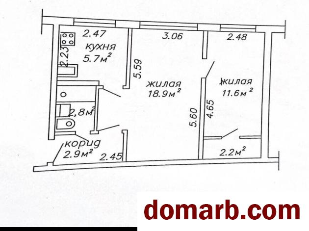 Минск Купить Квартиру 1964 г. 44.1 м2 1 этаж 2-ная Берута ул. $8