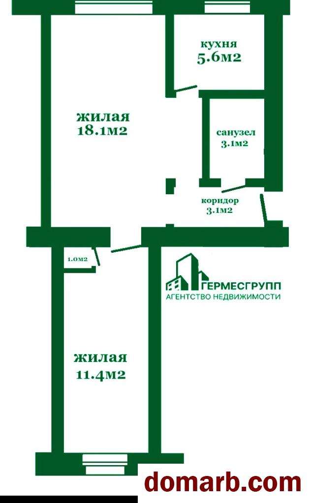 Купить Лида Купить Квартиру 1961 г. 42.3 м2 5 этаж 2-ная Кирова ул. $370 в городе Лида