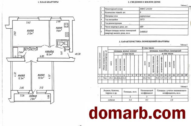 Купить Минск Купить Квартиру 1972 г. 75 м2 2 этаж 3-ная Славинского  в городе Минск