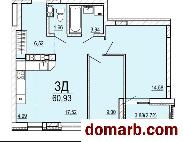 Купить Минск Купить Квартиру 2026 г. 60.93 м2 6 этаж 3-ная Нововиленс в городе Минск